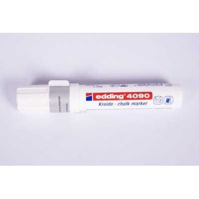 Marcador Tiza Liquida. Punta Biselada. Trazo Extra Grueso Blanco (49) Edding