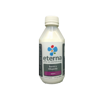 Barniz y diluyente al agua mate 250 ml Eterna