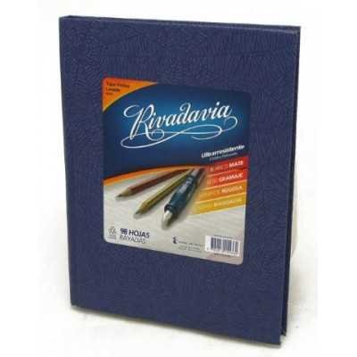 Cuaderno tapa de cartón x 98 hojas rayado azul Rivadavia
