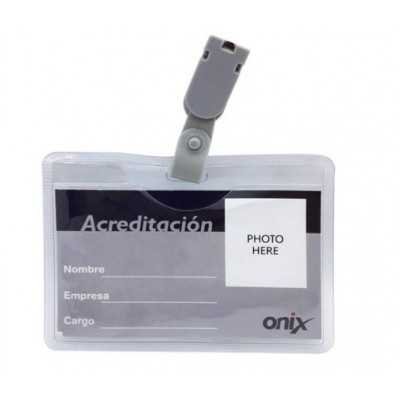 Portacredencial con broche Onix