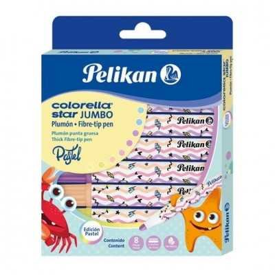 Marcadores Colorella Jumbo x8 colores Pastel Pelikan