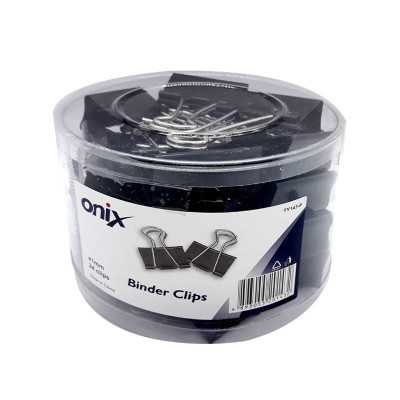 Binder Clip 25 mm NEGRO Pote x48 unidades Onix