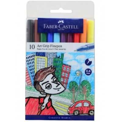 Marcadores con Grip ART FINEPEN x10 colores box Faber-Castell