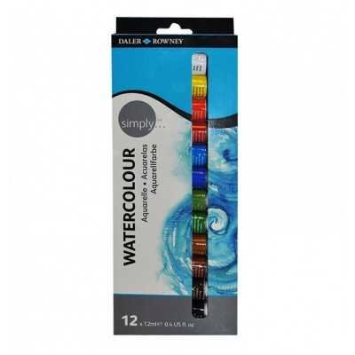Set de Acuarela Simply x12 colores en pomo 12 ml Daler Rowney