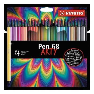 Set Marcador Pen 68 ARTY x 24 colores estuche cartón Stabilo