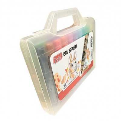 Set Marcadores Punta Pincel BIG BRUSH x20 colores valija plástica Trabi