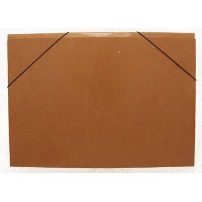 Carpeta doble oficio 3 solapas con elástico marrón plastificada Tandil