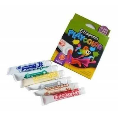 Témpera Escolar 8 cc estuche x6 colores surtidos Playcolor