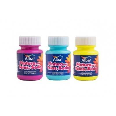 Pintura para tela 40 cc Colores flúo Alba