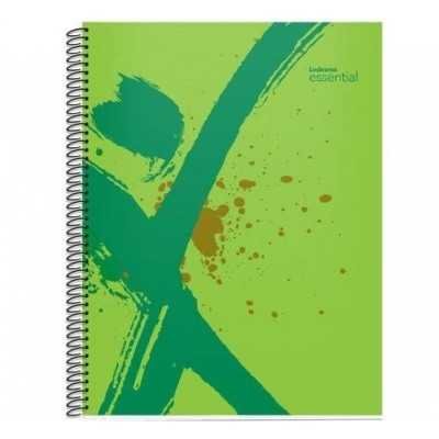 Cuaderno con espiral A4 tapa plastica Essential verde x 84 hojas rayado Ledesma