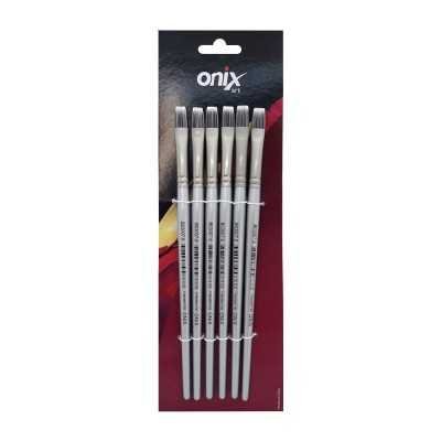 Pincel Sintetico Tricolor Chato Onix desde Nº2