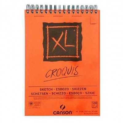 Block XL Croquis Naranja espiralado A4 de 90 gramos x120 hojas Canson