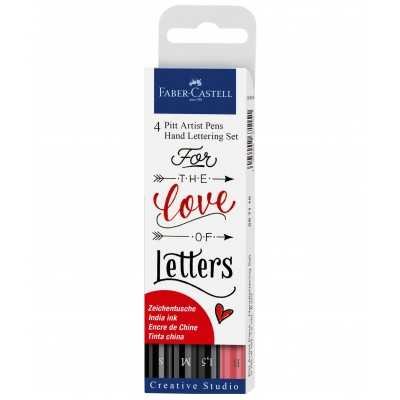 Set de Marcadores Pitt Artist Pen Letering Love x4 piezas Faber-Castell