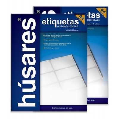 Etiquetas adhesivas 24 etiquetas x hoja A4 x 25 hojas Husares