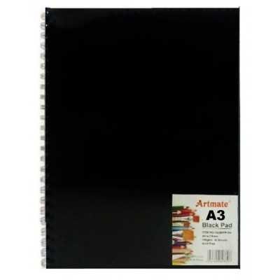 Block Espiralado A3 hojas Negras de 140 gramos x30 hojas Artmate