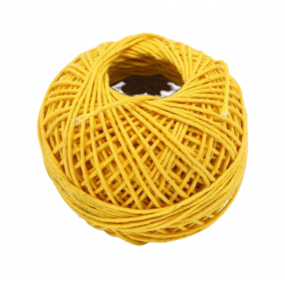Hilo de algodón pulido AMARILLO en ovillo