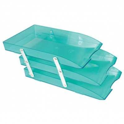 Bandeja oficio de 3 pisos Verde con bisagra metal Liggo