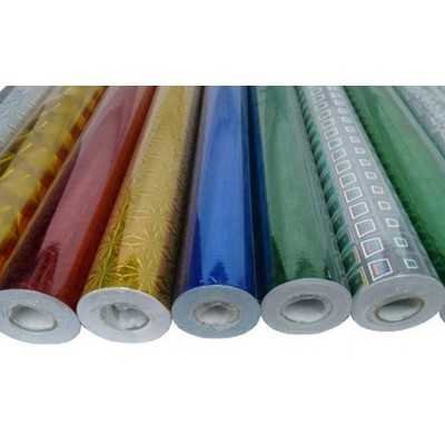 Rollo adhesivo de 45 cm holografico Plateado x 1 metro Self
