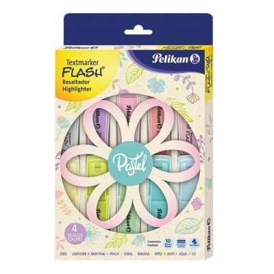 Resaltadores Flash PASTEL x10 colores surtidos Pelikan