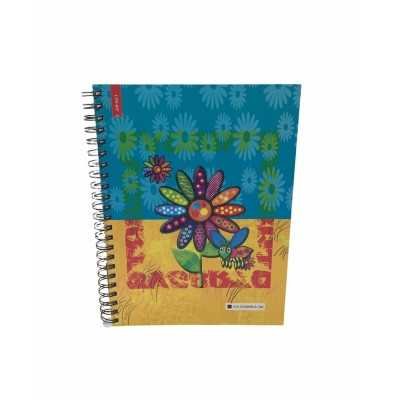 Cuaderno con espiral A4 tapa dura Flowers x 150 hojas cuadriculado Cita Kit