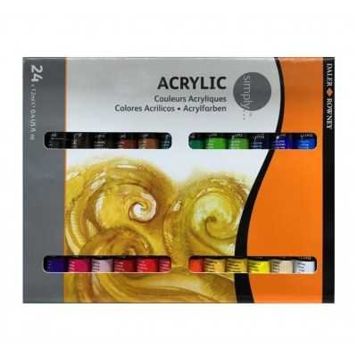 Set de Acrílico Simply x24 colores en pomo 12 ml Daler Rowney