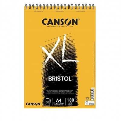 Block Ilustracion XL Bristol A4 de 180 gramos x50 hojas espiralado Canson