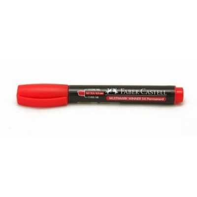 Marcador permanente punta biselada Winner 54 ROJO Faber-Castell