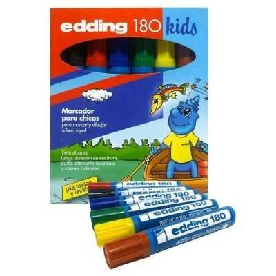 Marcador Art 180 KIDS Punta Redonda x6 unidades Edding