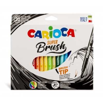 Marcadores punta pincel x20 colores Super Brush CARIOCA