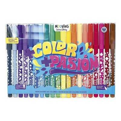 Marcadores Coloring x20 colores lavables Mooving
