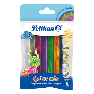 Crayones Jumbo color Mix x6 colores Pelikan