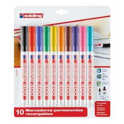 Set Marcador permanente Art 400 punta fina x10 unidades Edding
