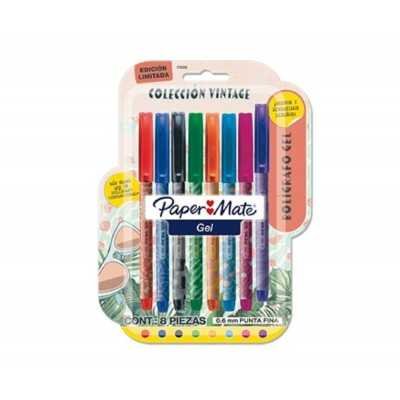 Boligrafo Economy Gel Colección Vintage x8 unidades Paper Mate