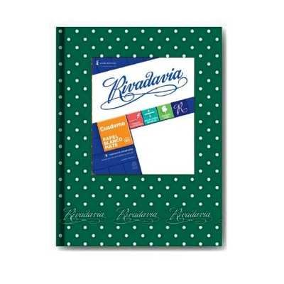 Cuaderno tapa de cartón rayado LUNARES VERDE x50 hojas Rivadavia