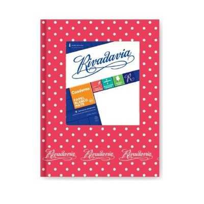 Cuaderno tapa de cartón rayado LUNARES ROJO x50 hojas Rivadavia