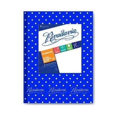 Cuaderno tapa de cartón rayado LUNARES AZUL x50 hojas Rivadavia