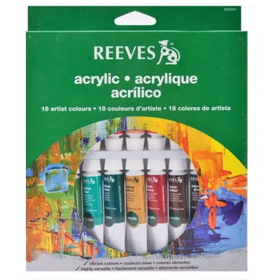 Acrílico x18 colores en pomo 10 cc Reeves