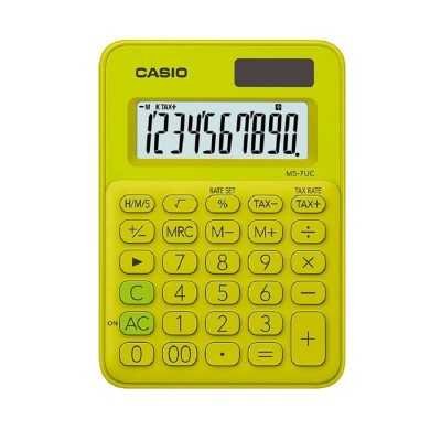 Calculadora portatil 10 digitos colorful amarillo MS-7UC Casio