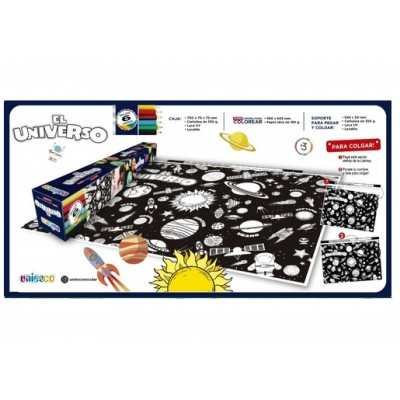 Lamina doble para colorear y pintar "UNIVERSO" Uniesco.