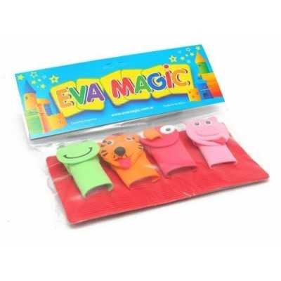 Goma eva titeres de dedo 7x3cm x 4 unidades