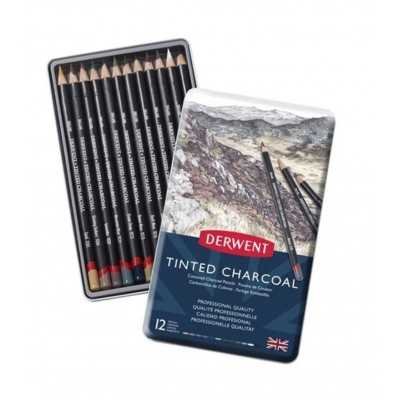 Carbón Pigmentado Tinted Charcoal x12 colores lata Derwent