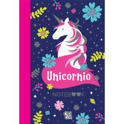 Notebook 14.5x21 cm Unicornio tapa dura V&R Editoras