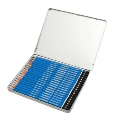 Lápices Grafito Mars Lumograph x19 graduaciones de 6H a 8B  lata Staedtler