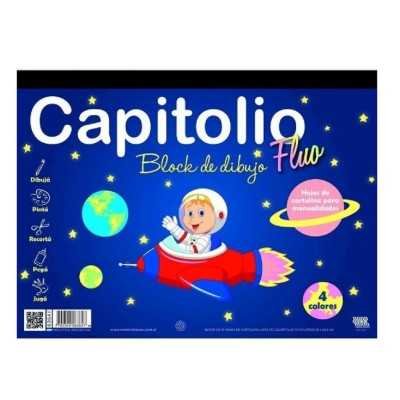 Block Nº5 de dibujo  colores Flúo x16 hojas Capitolio