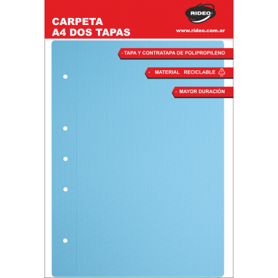 Carpeta A4   entelada dos tapas Rideo