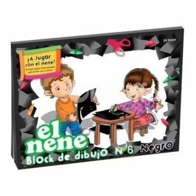 Block Nº6 negro x24 hojas El Nene