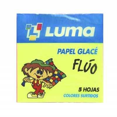 Papel glacé fluo x5 hojas Luma