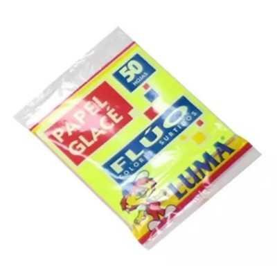 Papel glacé fluo x 50 hojas Luma