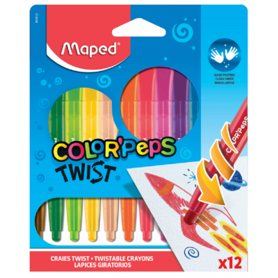 Crayones TWIST Color Peps x12 colores Maped