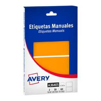 Caja de etiquetas adhesivas naranja flúo 75x103 mm Avery